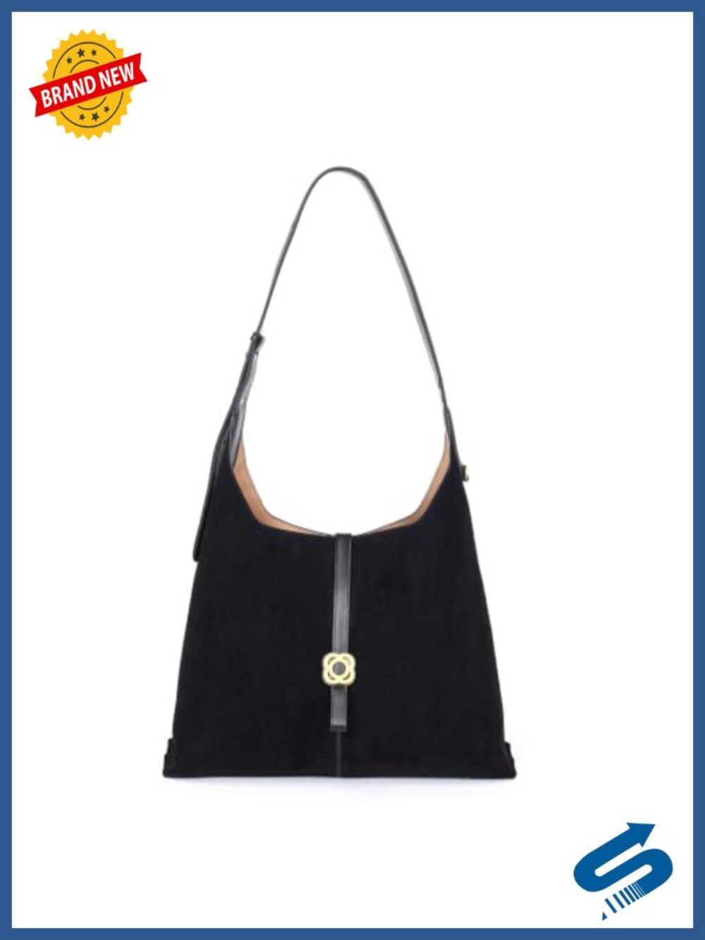 Faux Suede Hobo Shoulder Bag Tote Handbag for Women